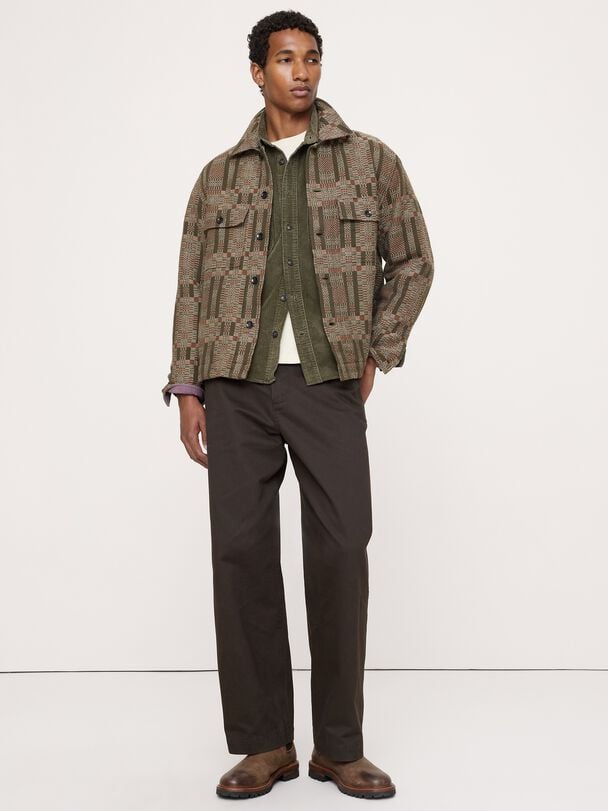Relaxed-Fit Cotton Jacquard Overshirt bananarepublic relaxed fit cotton jacquard overshirt